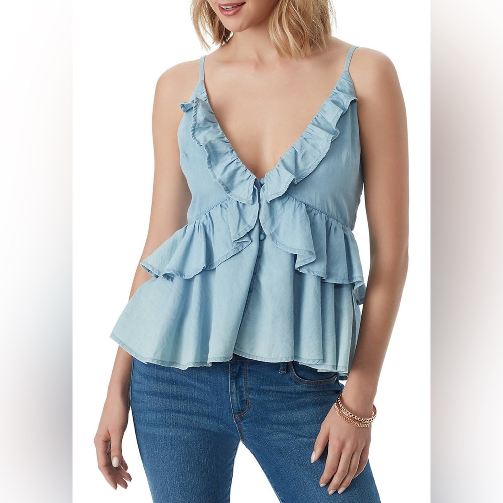 Jessica Simpson Light Blue Ruffle Cami Top